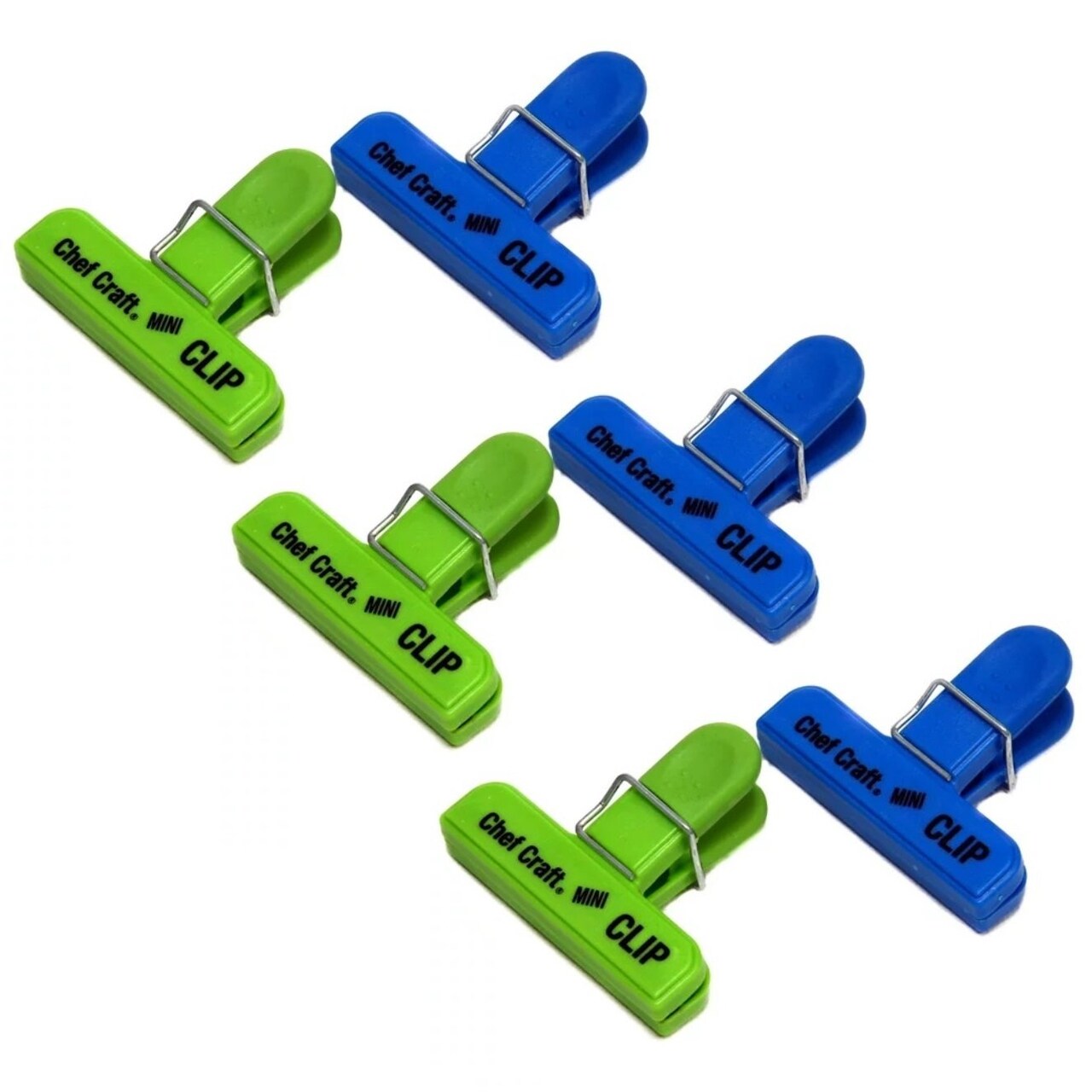 Chef Craft 2pc Plastic Magnetic Mini 3" Chip Bag Clips - Blue / Green